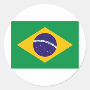 Brasilien-Flagge Runder Aufkleber