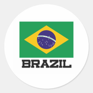 Brasilien-Flagge Runder Aufkleber