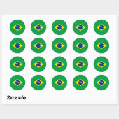 Brasilien-Flagge Runder Aufkleber (Blatt)