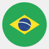 Brasilien-Flagge Runder Aufkleber (Vorderseite)