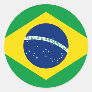 Brasilien-Flagge Runder Aufkleber