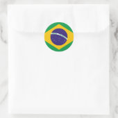 Brasilien-Flagge Runder Aufkleber (Tasche)