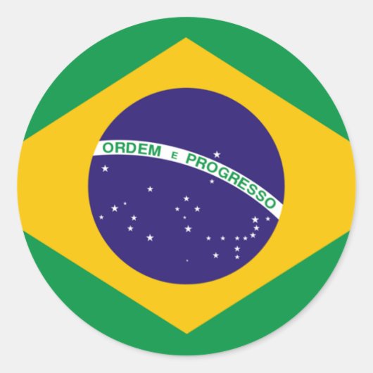 Brasilien-Flagge Runder Aufkleber (Vorderseite)