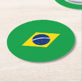 Brasilien-Flagge Runder Pappuntersetzer (Angewinkelt)