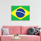 Brasilien Flagge Stretched Canvas Print Leinwanddruck (Insitu (Wohnzimmer))