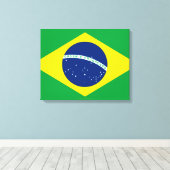 Brasilien Flagge Stretched Canvas Print Leinwanddruck (Insitu (Holzboden))