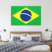 Brasilien Flagge Stretched Canvas Print Leinwanddruck (Insitu (Schlafzimmer))