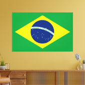 Brasilien Flagge Stretched Canvas Print Leinwanddruck (Insitu (Wohnzimmer))