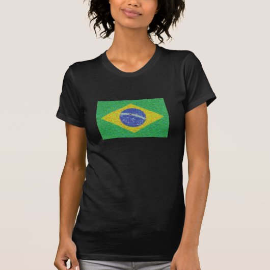 Brasilien-Flagge Van- Goghart T-Shirt (Vorderseite)