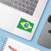 Brasilien-Flagge Vinyl-Sticker Aufkleber (Laptop mit iPhone)