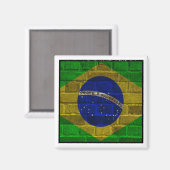 Brasilien, Flagge von Brasilien - Rio De Janeiro ( Magnet (Vorderseite/Rückseite)