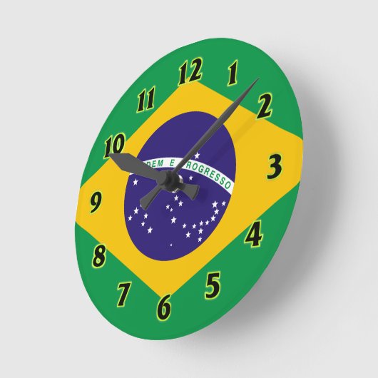Brasilien-Flagge WallClocks Runde Wanduhr (Winkel)