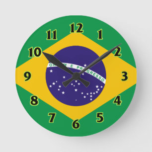 Brasilien-Flagge WallClocks Runde Wanduhr