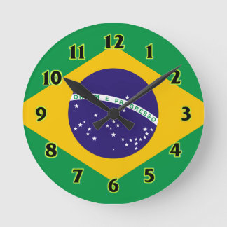 Brasilien-Flagge WallClocks Runde Wanduhr