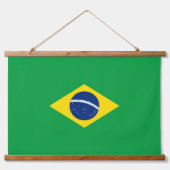 Brasilien-Flagge Wandteppich Mit Holzrahmen (Vorderseite 2)