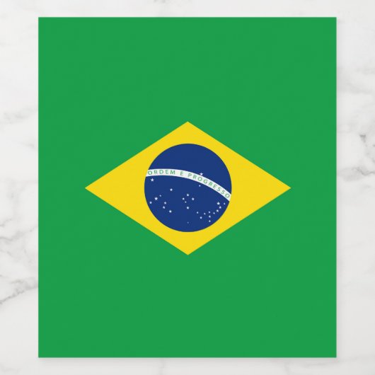 Brasilien-Flagge Weinetikett (Einzelnes Label)