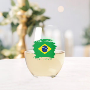 Brasilien-Flagge Weinglas Ohne Stiel
