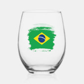 Brasilien-Flagge Weinglas Ohne Stiel (Vorderseite)