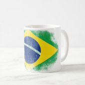 Brasilien-Flaggen-Andenken - beunruhigter Kaffeetasse (VorderseiteRechts)