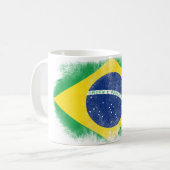 Brasilien-Flaggen-Andenken - beunruhigter Kaffeetasse (Vorderseite Links)