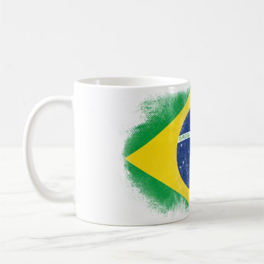 Brasilien-Flaggen-Andenken - beunruhigter Kaffeetasse (Links)