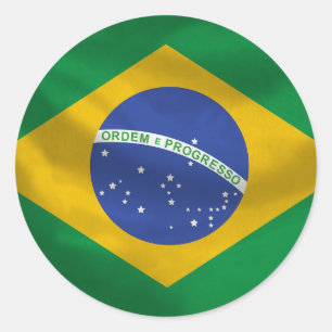 Brasilien-Flaggen-Aufkleber Runder Aufkleber