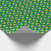 Brasilien-Flaggen-Bienenwaben-Packpapier Geschenkpapier (Ecke)