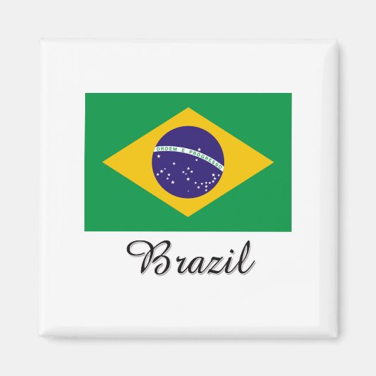 Brasilien-Flaggen-Design Magnet (Vorne)