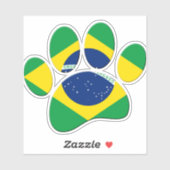Brasilien Flaggen Dog Paw Print Aufkleber (Blatt)