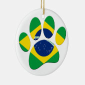 Brasilien Flaggen Dog Paw Print Keramik Ornament (Rechts)