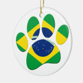 Brasilien Flaggen Dog Paw Print Keramik Ornament (Links)