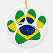 Brasilien Flaggen Dog Paw Print Keramik Ornament (Hinten)