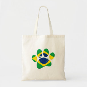 Brasilien Flaggen Dog Paw Print Tragetasche