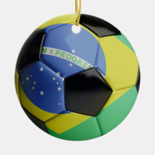 Brasilien-Flaggen-Fußball Keramik Ornament