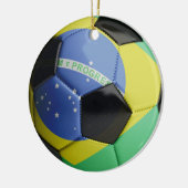 Brasilien-Flaggen-Fußball Keramik Ornament (Links)