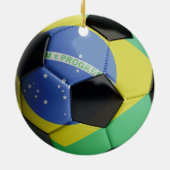 Brasilien-Flaggen-Fußball Keramik Ornament (Hinten)