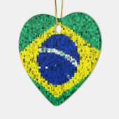 Brasilien-Flaggen-Glitterverzierung Keramik Ornament (Links)