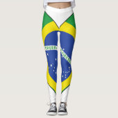 Brasilien-Flaggen-Herz Leggings (Vorderseite)