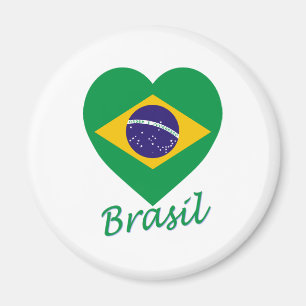Brasilien-Flaggen-Herz Magnet