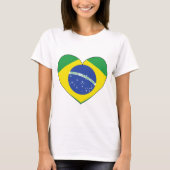 Brasilien-Flaggen-Herz T-Shirt (Vorderseite)