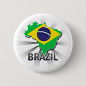 Brasilien-Flaggen-Karte 2,0 Button (Vorderseite)