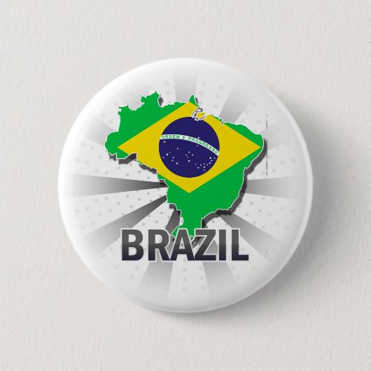 Brasilien-Flaggen-Karte 2,0 Button (Vorderseite)