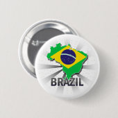 Brasilien-Flaggen-Karte 2,0 Button (Vorne & Hinten)