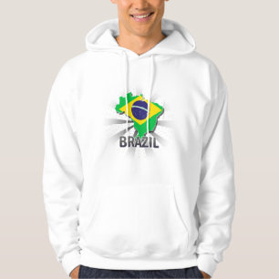 Brasilien-Flaggen-Karte 2,0 Hoodie