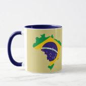 Brasilien-Flaggen-Karten-Tasse Tasse (Links)