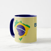 Brasilien-Flaggen-Karten-Tasse Tasse (Vorderseite Links)