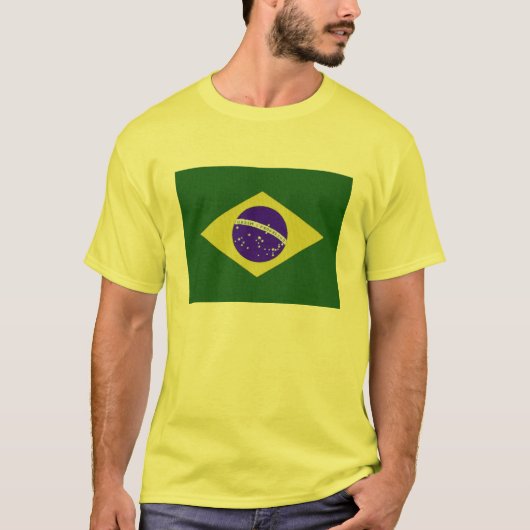 Brasilien-Flaggen-Mann-gelber T - Shirt (Vorderseite)