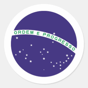 Brasilien-Flaggen-Mitte-Kugel Runder Aufkleber