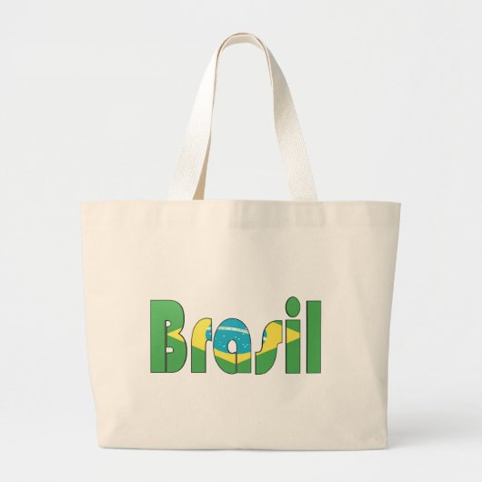 Brasilien-Flaggen-T - Shirt Jumbo Stoffbeutel (Vorne)