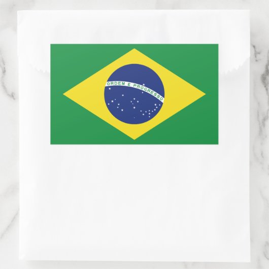 Brasilien Flaggenaufkleber. Ordem e Progresso. Rechteckiger Aufkleber (Tasche)